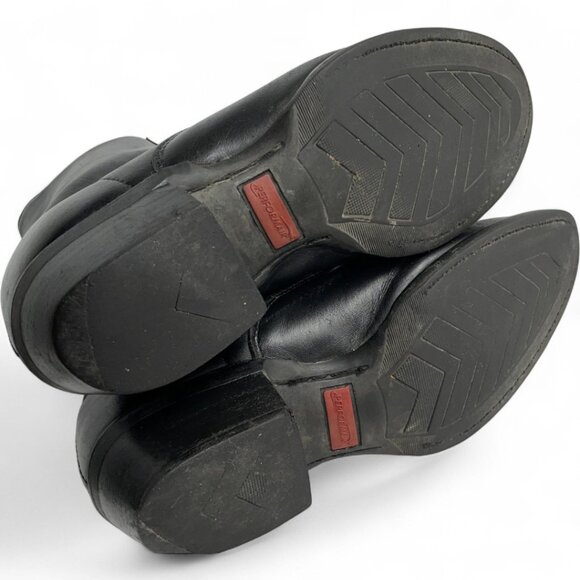 Laredo Leather Black Zip Vintage Western Biker Cowboy Ankle Boots Men's 9 EW - Picture 12 of 12